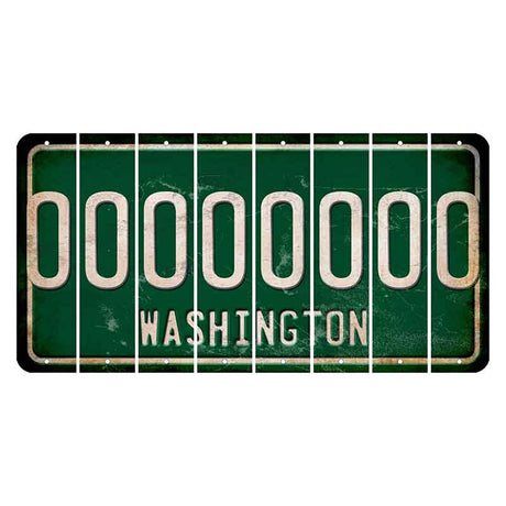 Washington Green Cut License Plate Strips (Set of 8) O