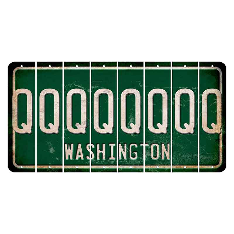 Washington Green Cut License Plate Strips (Set of 8) Q