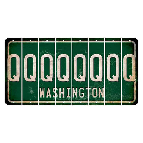 Washington Green Cut License Plate Strips (Set of 8) Q