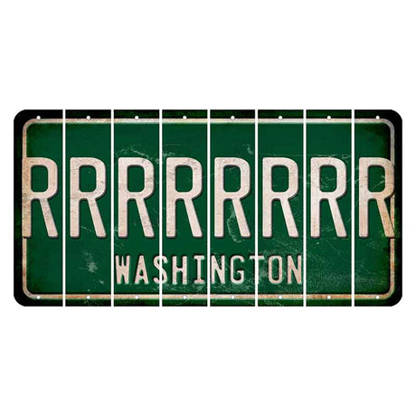 Washington Green Cut License Plate Strips (Set of 8) R