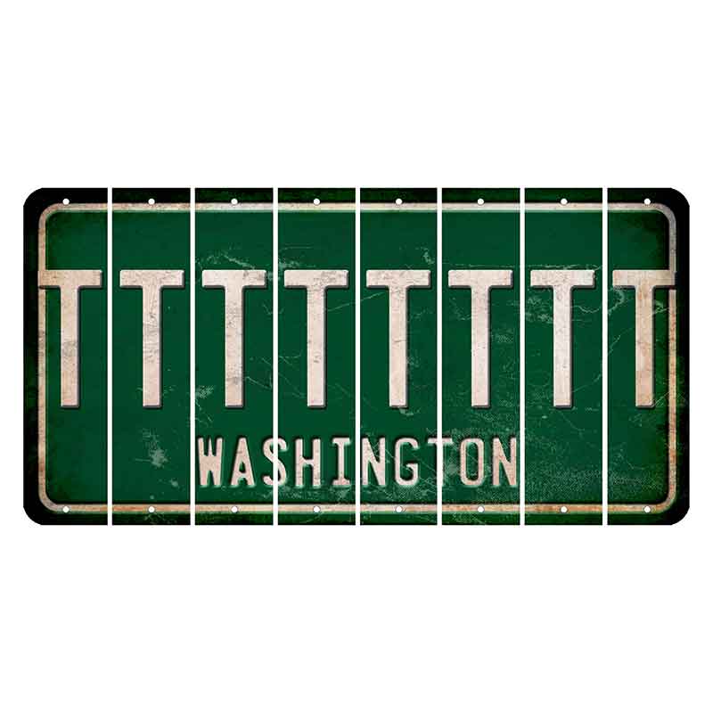 Washington Green Cut License Plate Strips (Set of 8) T