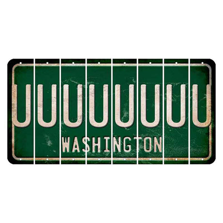 Washington Green Cut License Plate Strips (Set of 8) U