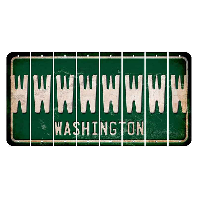 Washington Green Cut License Plate Strips (Set of 8) W