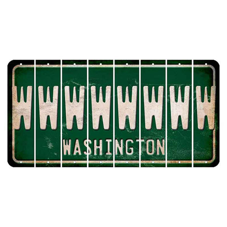 Washington Green Cut License Plate Strips (Set of 8) W