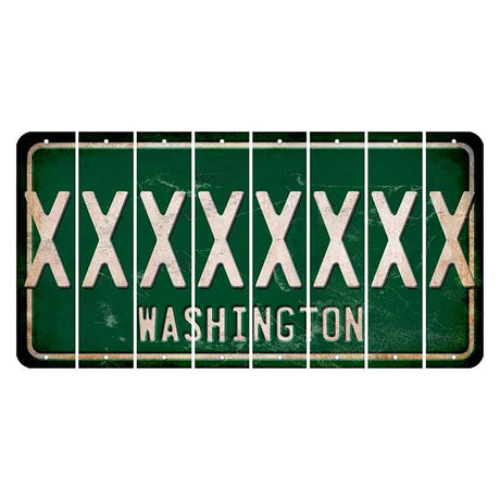 Washington Green Cut License Plate Strips (Set of 8) X