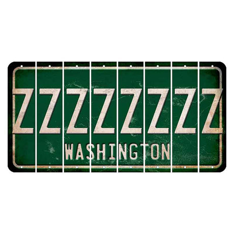 Washington Green Cut License Plate Strips (Set of 8) Z