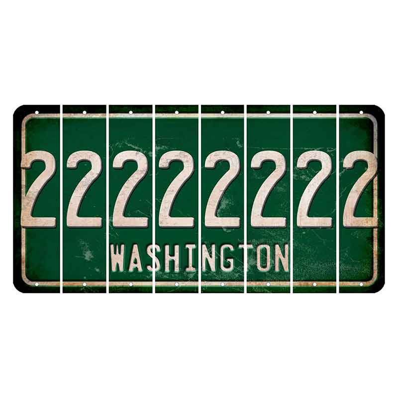 Washington Green Cut License Plate Strips (Set of 8) 2