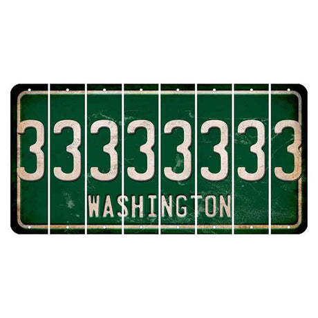 Washington Green Cut License Plate Strips (Set of 8) 3