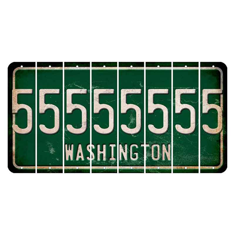 Washington Green Cut License Plate Strips (Set of 8) 5