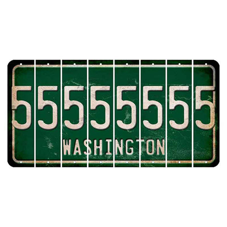 Washington Green Cut License Plate Strips (Set of 8) 5