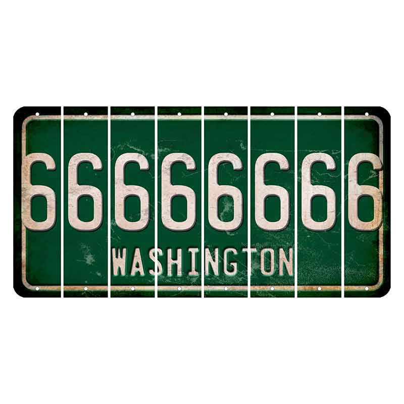 Washington Green Cut License Plate Strips (Set of 8) 6