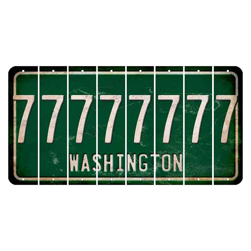 Washington Green Cut License Plate Strips (Set of 8) 7