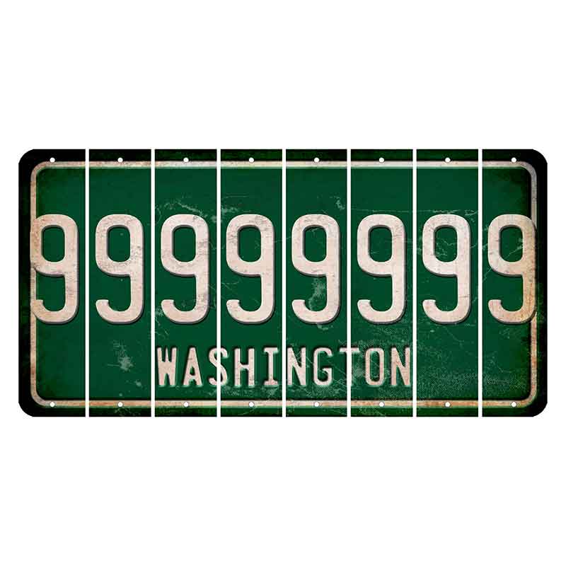 Washington Green Cut License Plate Strips (Set of 8) 9