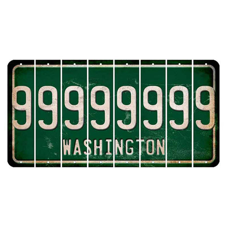 Washington Green Cut License Plate Strips (Set of 8) 9