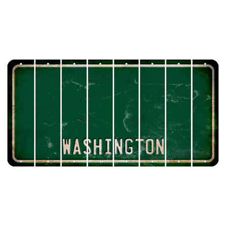 Washington Green Cut License Plate Strips (Set of 8) Blank