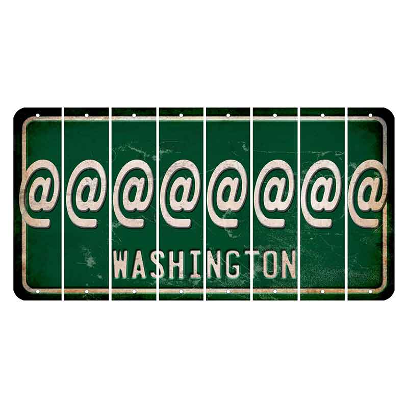 Washington Green Cut License Plate Strips (Set of 8) At Sign