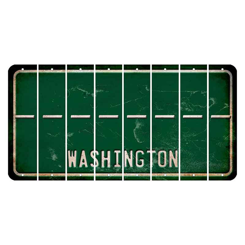 Washington Green Cut License Plate Strips (Set of 8) Hyphen