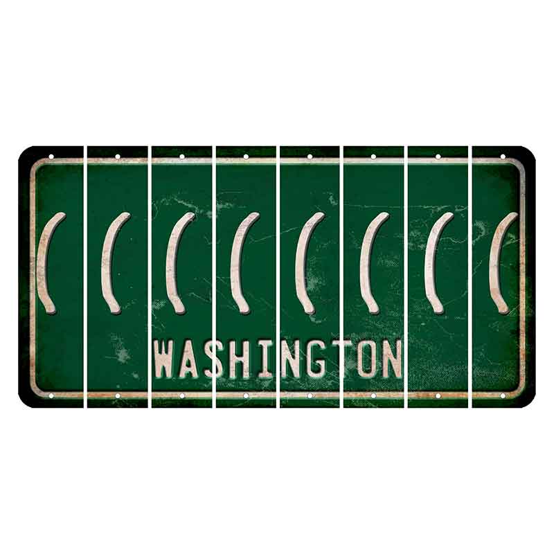 Washington Green Cut License Plate Strips (Set of 8) Parenthesis - Left