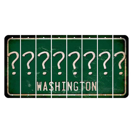 Washington Green Cut License Plate Strips (Set of 8) Question Mark