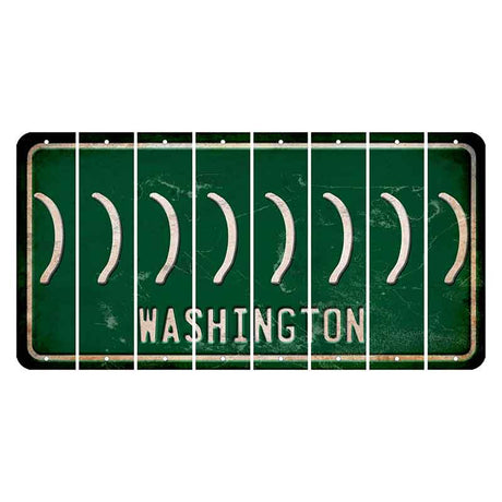 Washington Green Cut License Plate Strips (Set of 8) Parenthesis - Right