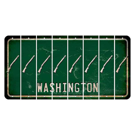 Washington Green Cut License Plate Strips (Set of 8) Shotgun