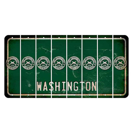 Washington Green Cut License Plate Strips (Set of 8) 2nd Amendment