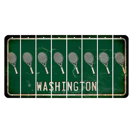 Washington Green Cut License Plate Strips (Set of 8) Tennis Racket