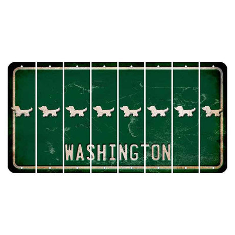 Washington Green Cut License Plate Strips (Set of 8) Dog