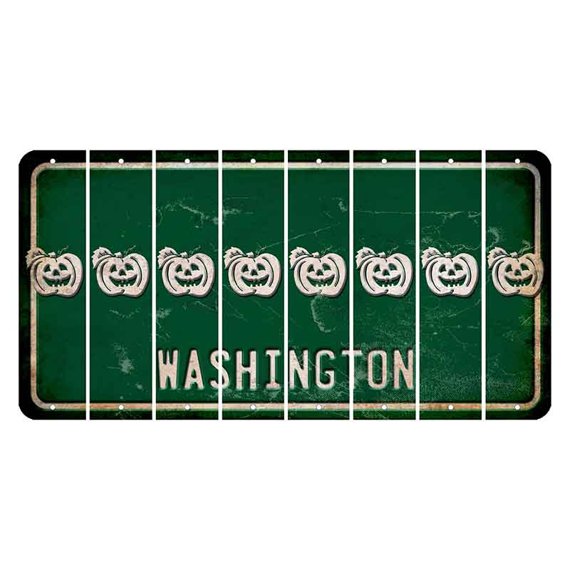 Washington Green Cut License Plate Strips (Set of 8) Pumpkin