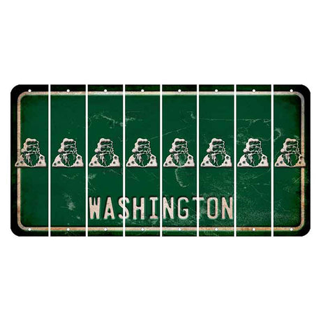 Washington Green Cut License Plate Strips (Set of 8) Santa Claus