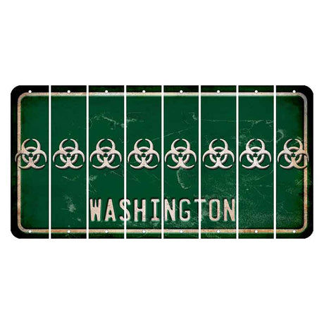 Washington Green Cut License Plate Strips (Set of 8) Radioactive