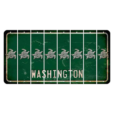 Washington Green Cut License Plate Strips (Set of 8) Sea Turtle