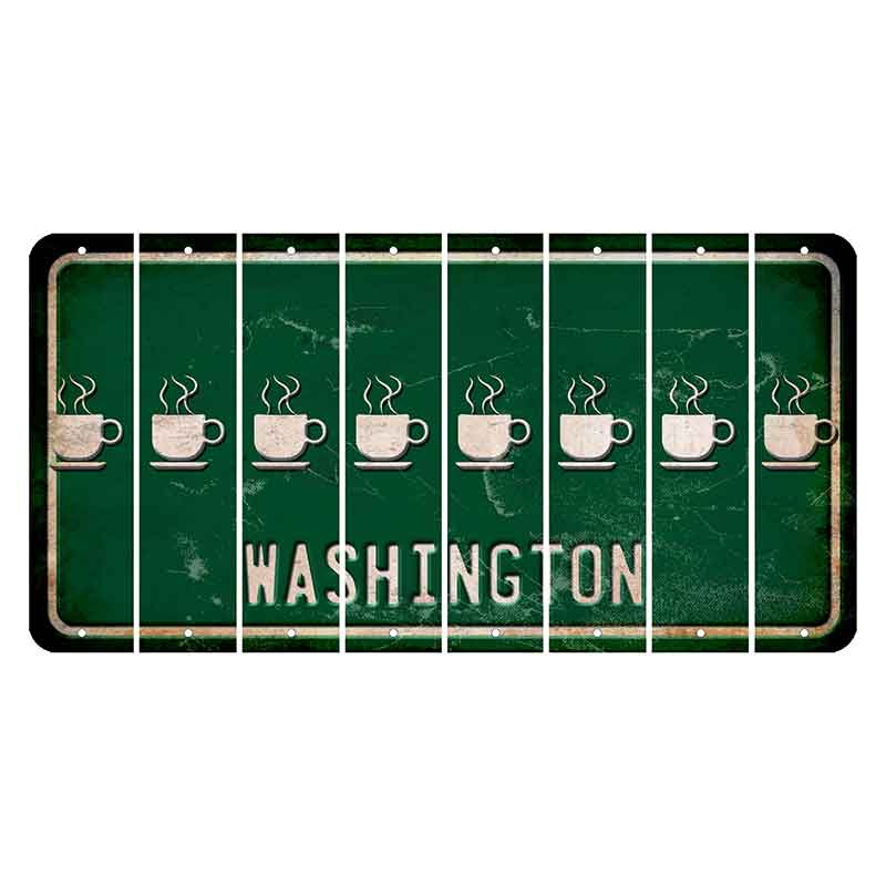 Washington Green Cut License Plate Strips (Set of 8) Coffee Mug