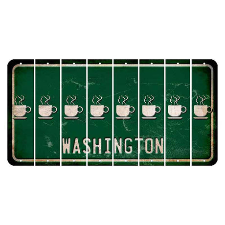 Washington Green Cut License Plate Strips (Set of 8) Coffee Mug