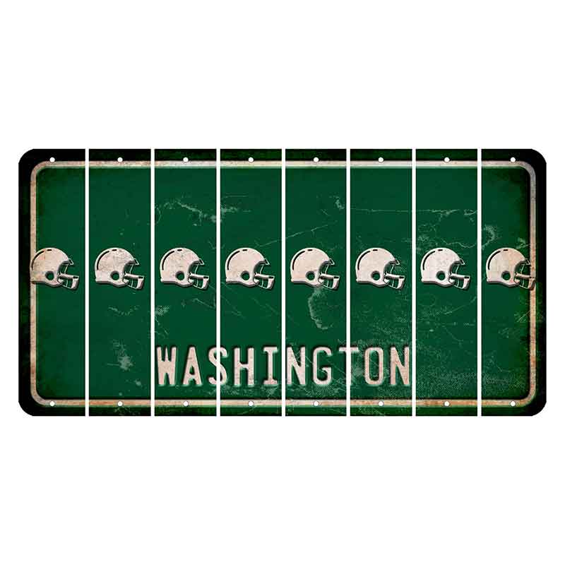 Washington Green Cut License Plate Strips (Set of 8) Football Helmet