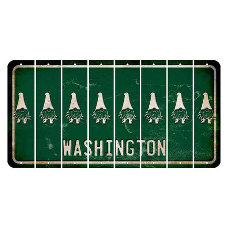 Washington Green Cut License Plate Strips (Set of 8) Gnome