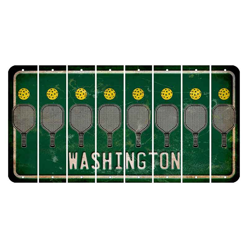 Washington Green Cut License Plate Strips (Set of 8) Pickleball