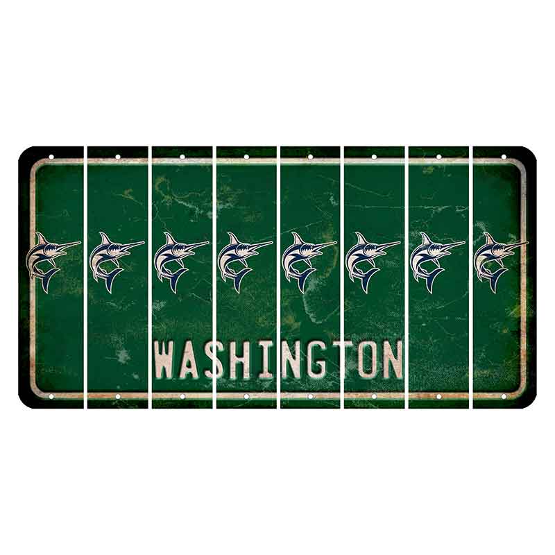 Washington Green Cut License Plate Strips (Set of 8) Swordfish