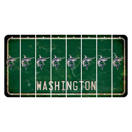 Washington Green Cut License Plate Strips (Set of 8) Swordfish