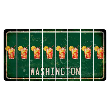 Washington Green Cut License Plate Strips (Set of 8) Cocktail