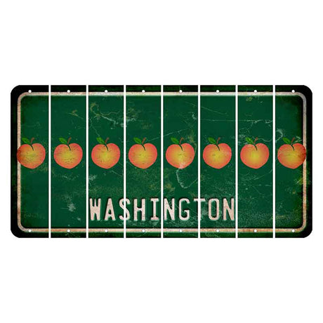 Washington Green Cut License Plate Strips (Set of 8) Peach