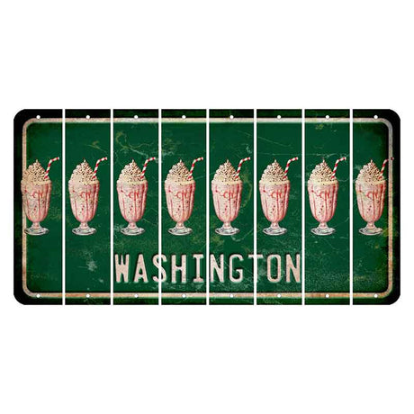 Washington Green Cut License Plate Strips (Set of 8) Milkshake