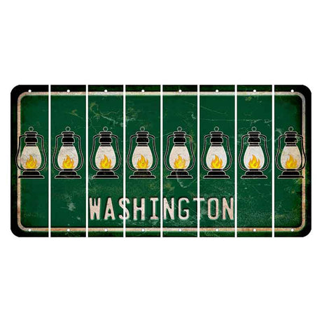 Washington Green Cut License Plate Strips (Set of 8) Lantern