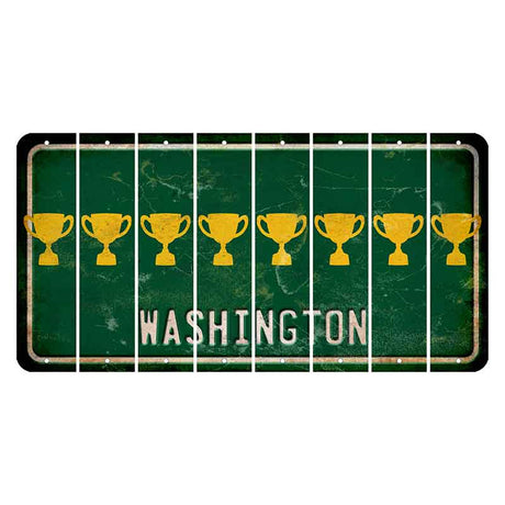 Washington Green Cut License Plate Strips (Set of 8) Trophy