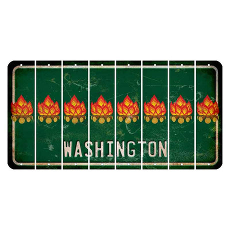 Washington Green Cut License Plate Strips (Set of 8) Campfire