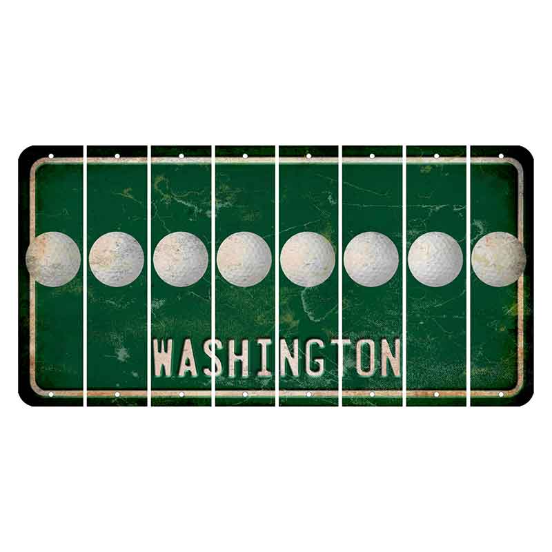 Washington Green Cut License Plate Strips (Set of 8) Golfball