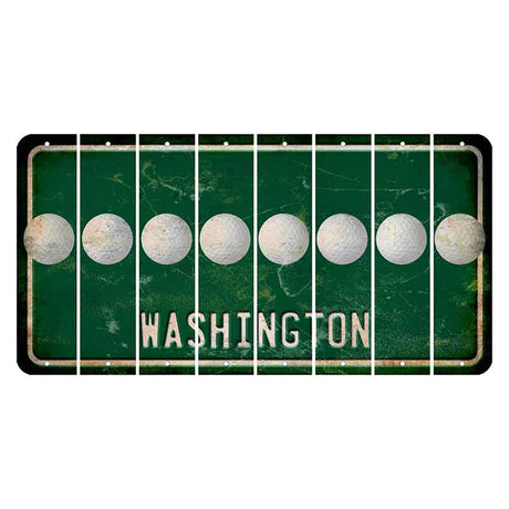 Washington Green Cut License Plate Strips (Set of 8) Golfball