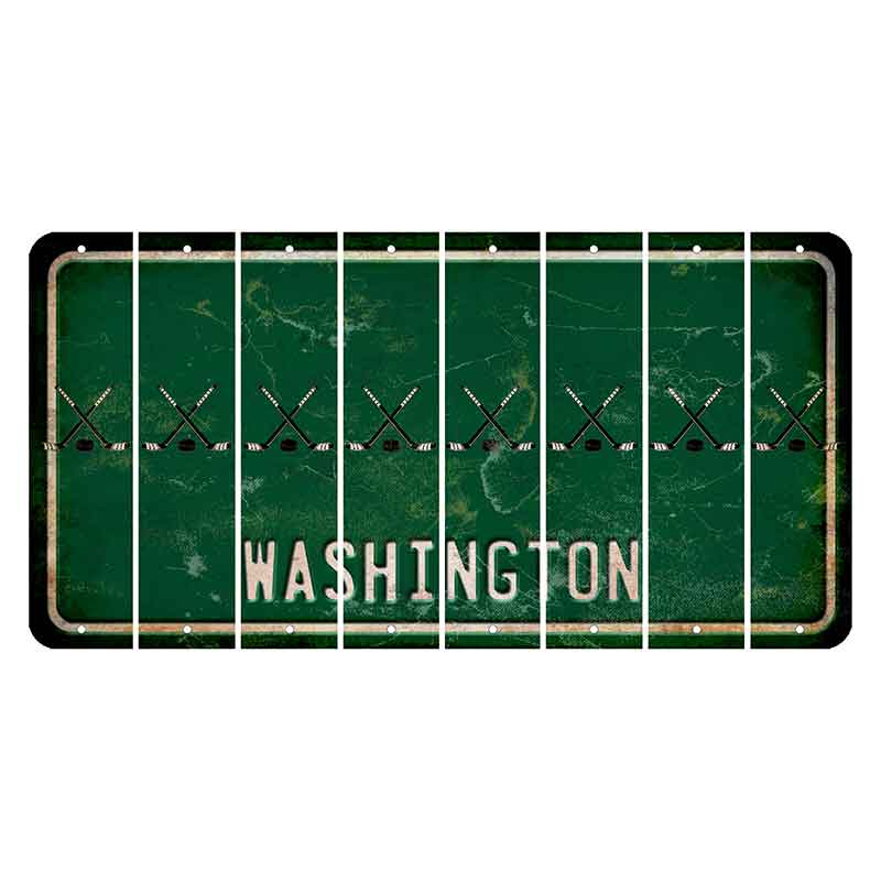 Washington Green Cut License Plate Strips (Set of 8) Hockey