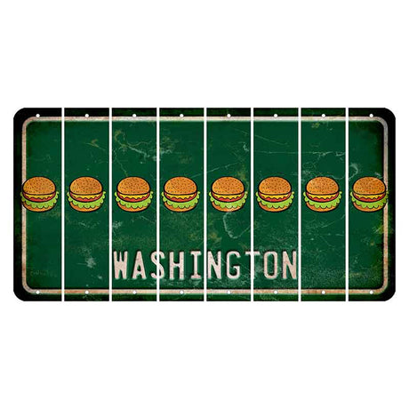 Washington Green Cut License Plate Strips (Set of 8) Hamburger