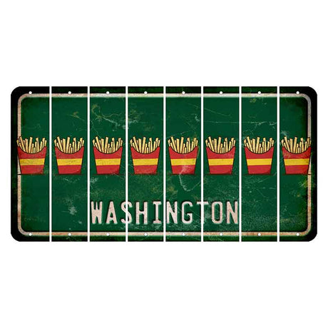 Washington Green Cut License Plate Strips (Set of 8) French Fries